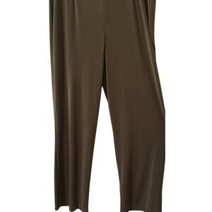Beautiful, Comfortable, Large Slinky Material Travel Pants In A Rich Tan Brown